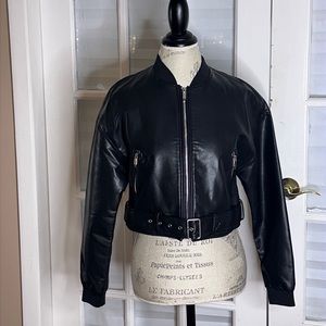 ZARA WOMENS FAUX LEATHER MOTO JACKET SMALL